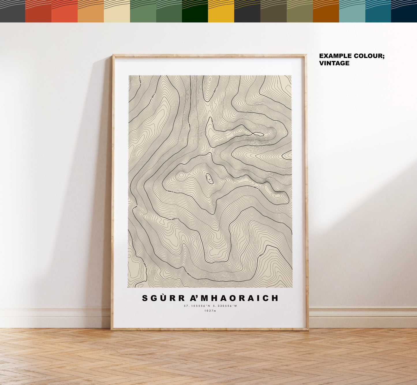 Sgurr a Mhaoraich Print - Contour Map - Sgurr a Mhaoraich Poster - Scotland - Topographic Map - Print - Wall Art - Sgùrr a' Mhaoraich Map