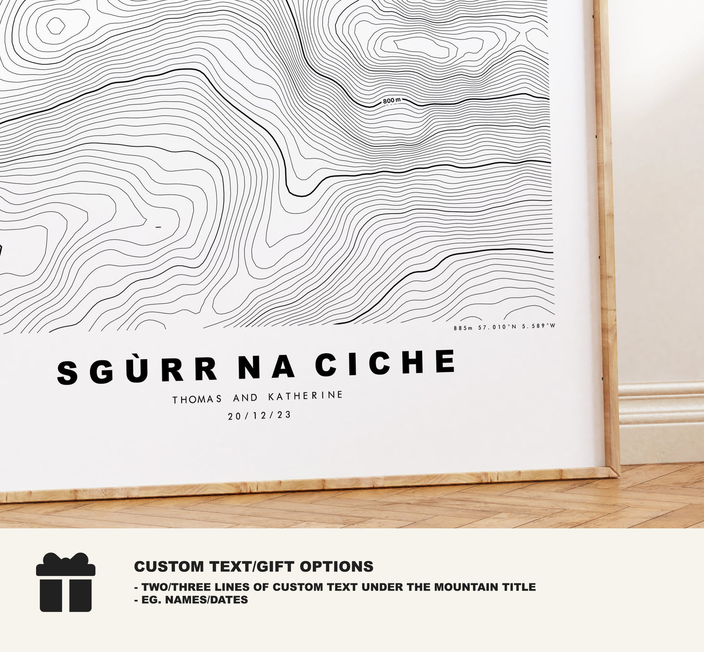 Sgurr na Ciche Print - Contour Map - Sgurr na Ciche Poster - Scotland - Topographic Map - Print - Wall Art - Sgùrr na Cìche Map