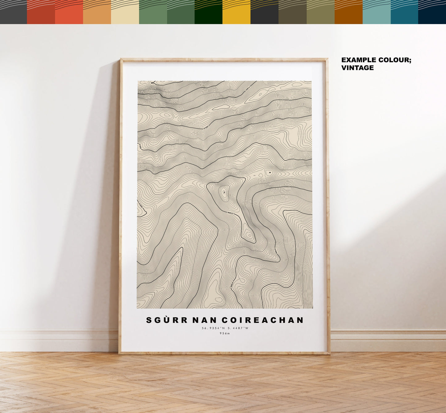 Sgurr nan Coireachan Print - Contour Map - Sgurr nan Coireachan Poster - Scotland - Topographic Map - Print - Wall Art - Coireachan Map