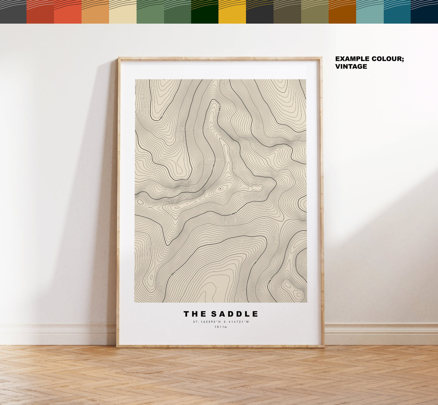 The Saddle Print - Contour Map - The Saddle Poster - Scotland - Topographic Map - Print - Wall Art - An Dìollaid Map