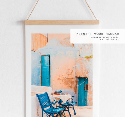 Rustic Greece Photography Print - Greece - Print - Poster - Santorini Photography - Greece Wall Art - Blue - Blue Wall Art - Rustic - Greek