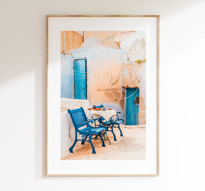 Rustic Greece Photography Print - Greece - Print - Poster - Santorini Photography - Greece Wall Art - Blue - Blue Wall Art - Rustic - Greek