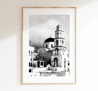 Greece Black and White Photography Print - Greece - Print - Poster - Santorini Photography - Greece Wall Art - Monochrome - Black and White