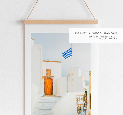 Greece Flag Photography Print - Greece - Print - Poster - Santorini Photography - Greece Wall Art - Greek - Greece Print - Greece Poster