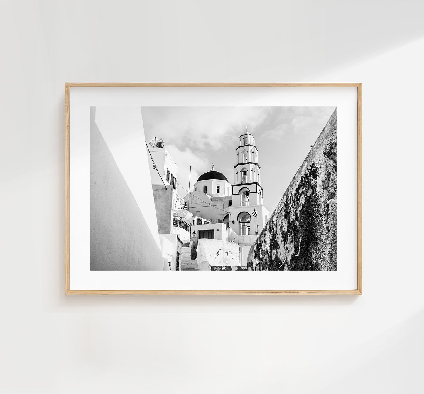 Santorini Black and White Photography Print - Greece - Print - Poster - Santorini Photography - Greece Wall Art - Landscape - Monochrome