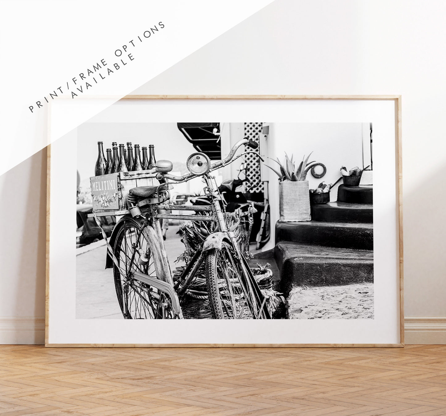 Vintage Bike Print - Greece - Print - Poster - Santorini Photography - Greece Wall Art - Bike Photography - Bike Photo - Bike Poster