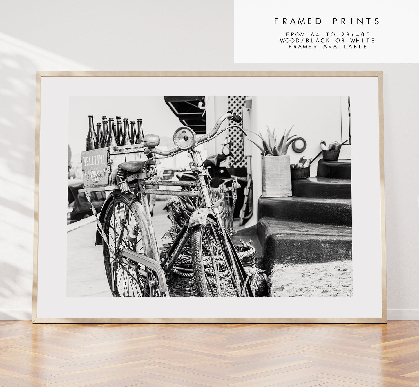 Vintage Bike Print - Greece - Print - Poster - Santorini Photography - Greece Wall Art - Bike Photography - Bike Photo - Bike Poster