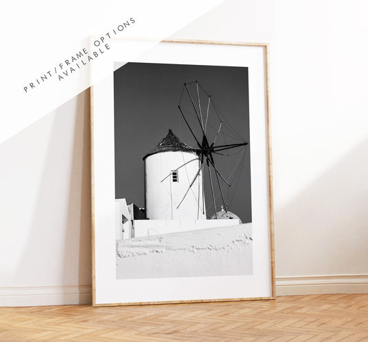 Santorini Black and White Photography Print - Greece - Print - Poster - Santorini Photography - Greece Wall Art - Santorini - Monochrome