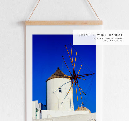 Santorini Wall Art Photography Print - Greece - Print - Poster - Santorini Photography - Greece Wall Art - Santorini Windmill Print - Gift