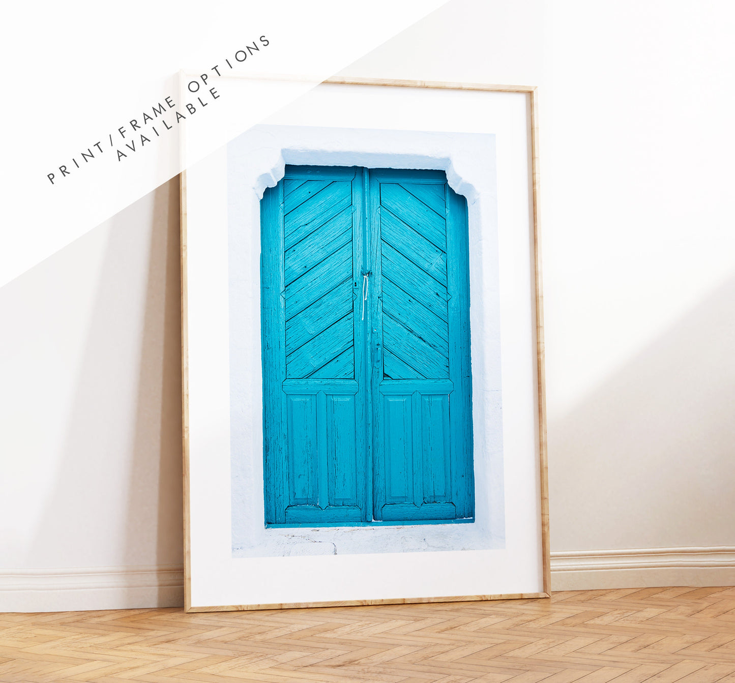 Greek Blue Door - Photography Print - Greece - Print - Poster - Santorini Photography - Greece Wall Art - Blue Wall Art - Blue Architecture