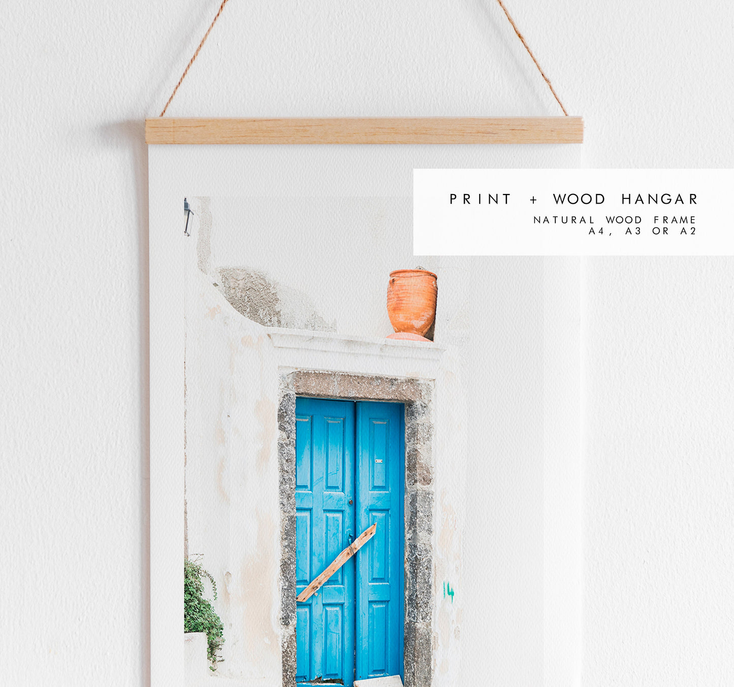 Blue Door Photography Print - Greece - Print - Poster - Santorini Photography - Greece Wall Art - Santorini Blue - Greece Decor - Greek