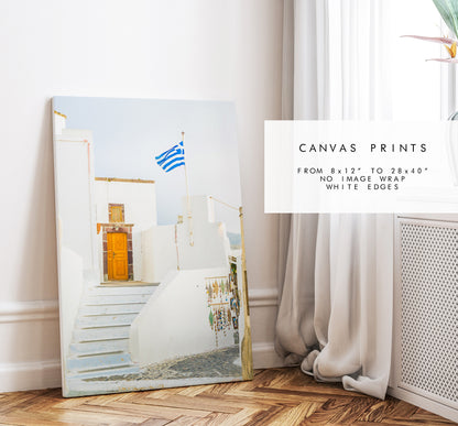 Greece Flag Photography Print - Greece - Print - Poster - Santorini Photography - Greece Wall Art - Greek - Greece Print - Greece Poster