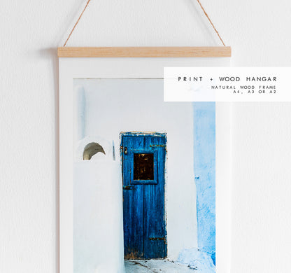 Greece Blue Door Photography Print - Greece - Print - Poster - Santorini Photography - Greece Wall Art - Blue Wall Art - Architecture Detail