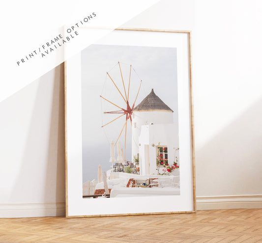 Santorini Windmill Photography Print - Greece - Print - Poster - Santorini Photography - Greece Wall Art - Santorini Print - Santorini