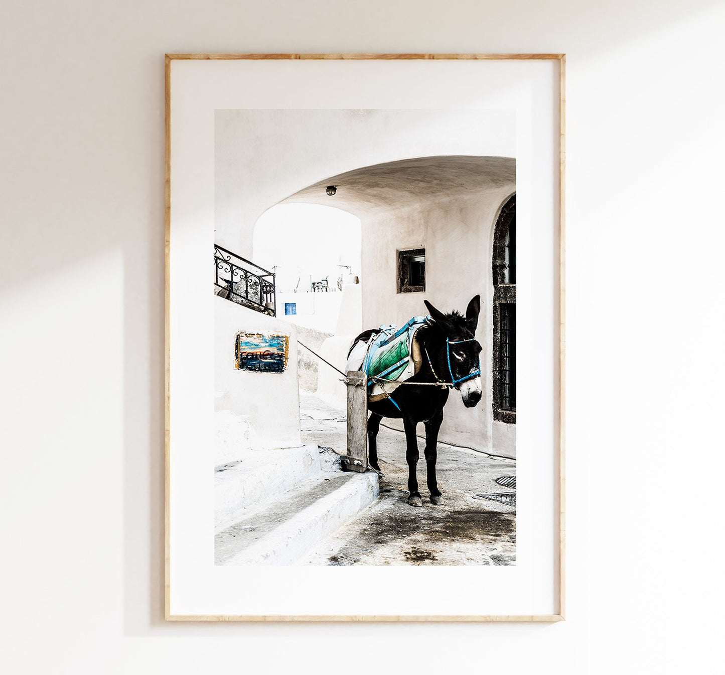 Donkey Print - Greece - Print - Poster - Santorini Photography - Greece Wall Art - Donkeys - Photography Print - Donkey Wall Art - Donkey