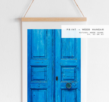 Blue Door Print - Greece - Print - Poster - Santorini Photography - Greece Wall Art - Blue Door Poster - Blue Door Wall Art - Blue Door Art