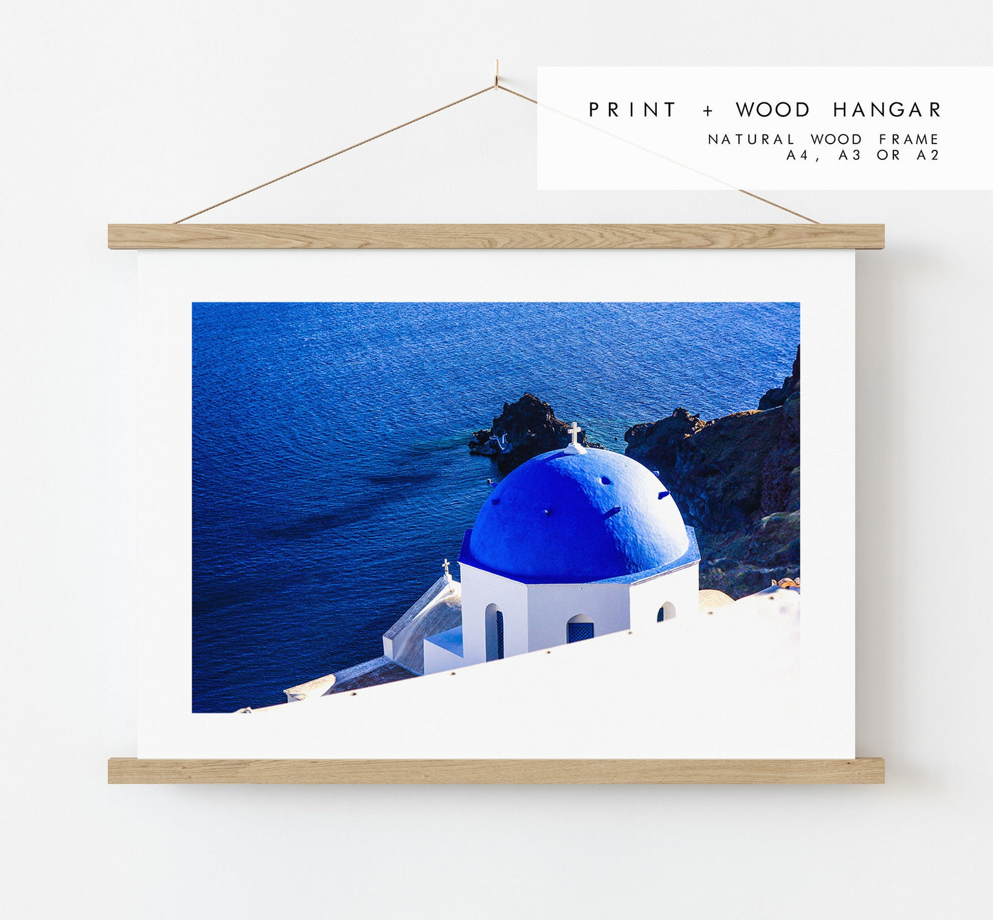 Santorini Photography Print - Greece - Print - Poster - Santorini Photography - Greece Wall Art - Blue Dome - Santorini Blue - Greek Print