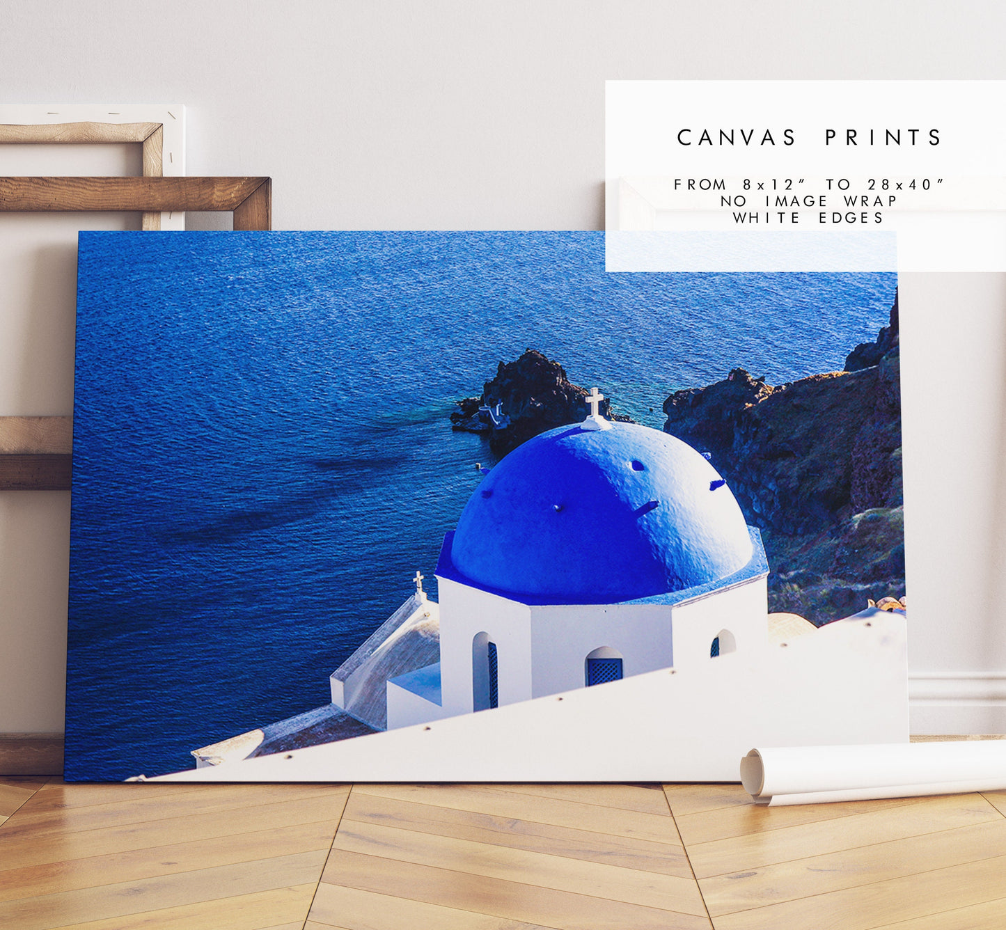 Santorini Photography Print - Greece - Print - Poster - Santorini Photography - Greece Wall Art - Blue Dome - Santorini Blue - Greek Print