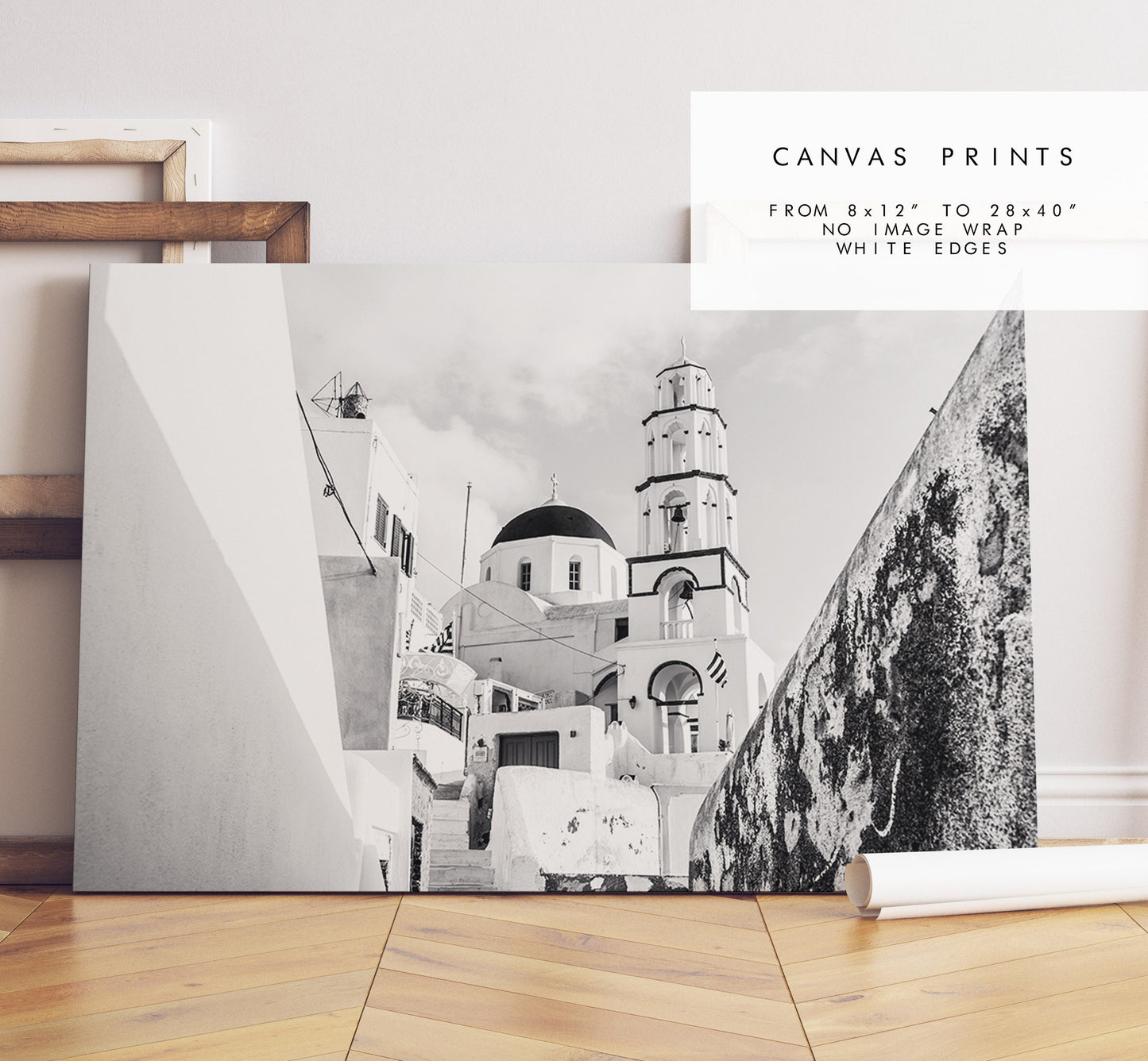 Santorini Black and White Photography Print - Greece - Print - Poster - Santorini Photography - Greece Wall Art - Landscape - Monochrome