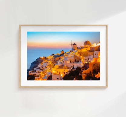 Santorini Sunset Print - Greece - Print - Poster - Santorini Photography - Greece Wall Art - Santorini Sunsets - Oia Sunset - Oia Santorini