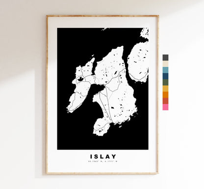 Islay Map Print - Minimalist Map Poster - Map Wall Art - Scotland - Isle of Islay Print - Islay Poster - Different Colours Available