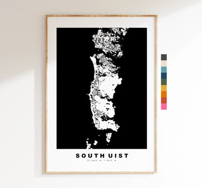 South Uist Map Print - Minimalist Map Poster - Map Wall Art - Scotland - South Uist Print - South Uist Poster - Different Colours Available