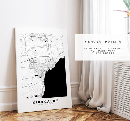 Kirkcaldy Map Print - Minimalist City Map Poster - Map Art - Scotland - Kirkcaldy Print - Kirkcaldy Poster - Different Colours Available