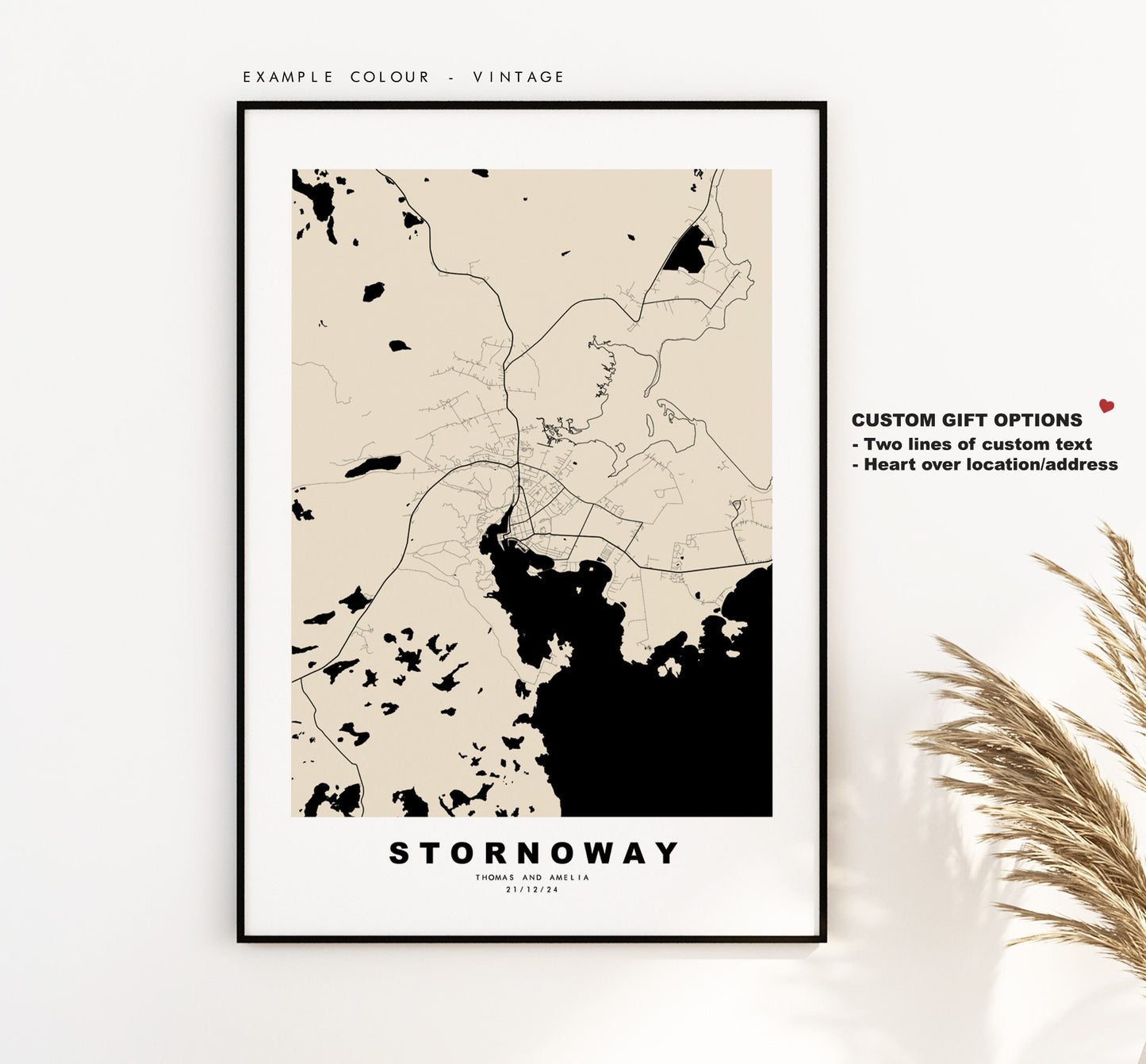 Stornoway Map Print - Minimalist City Map Poster - Map Art - Scotland - Stornoway Print - Stornoway Poster - Different Colours Available