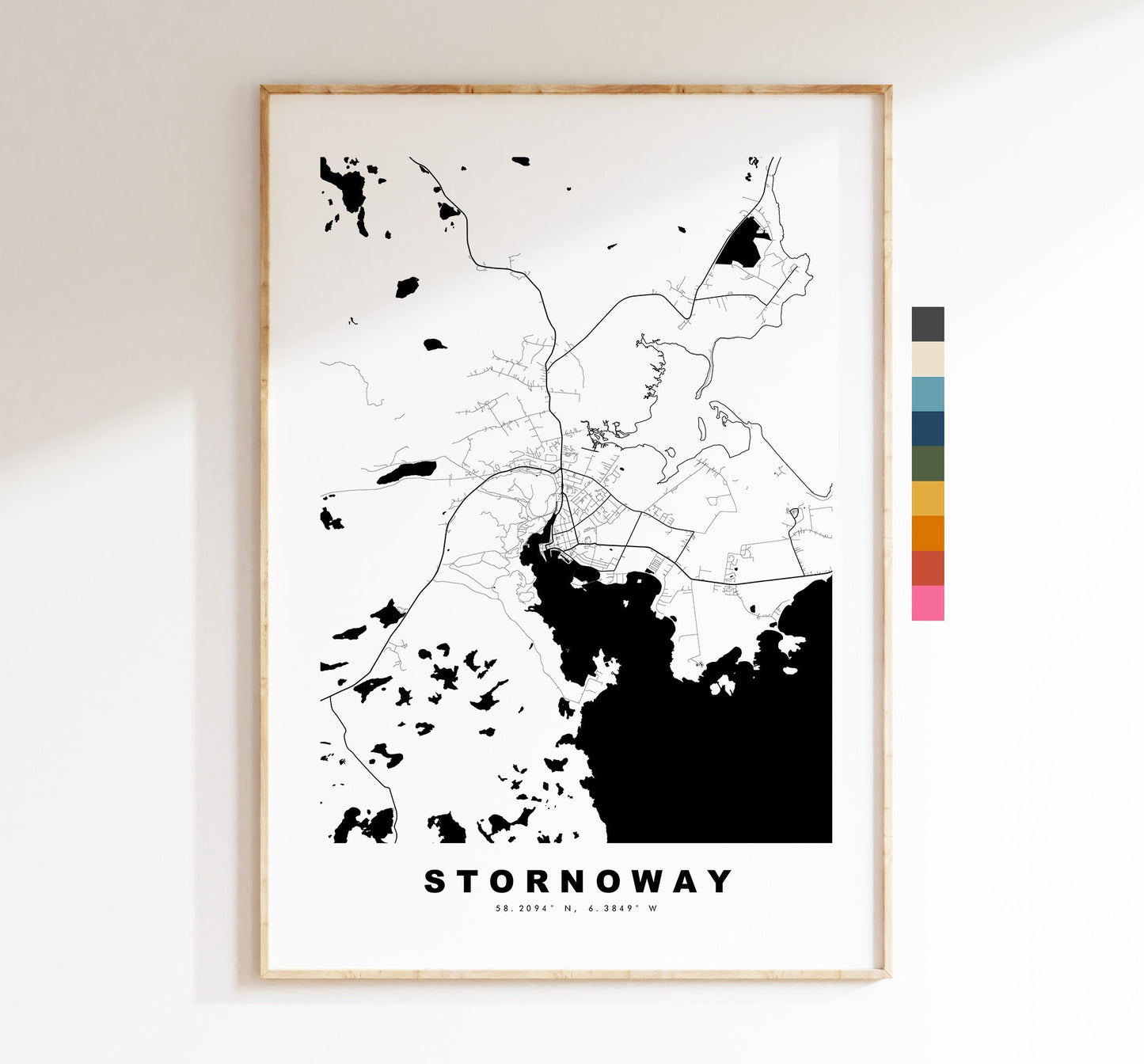 Stornoway Map Print - Minimalist City Map Poster - Map Art - Scotland - Stornoway Print - Stornoway Poster - Different Colours Available