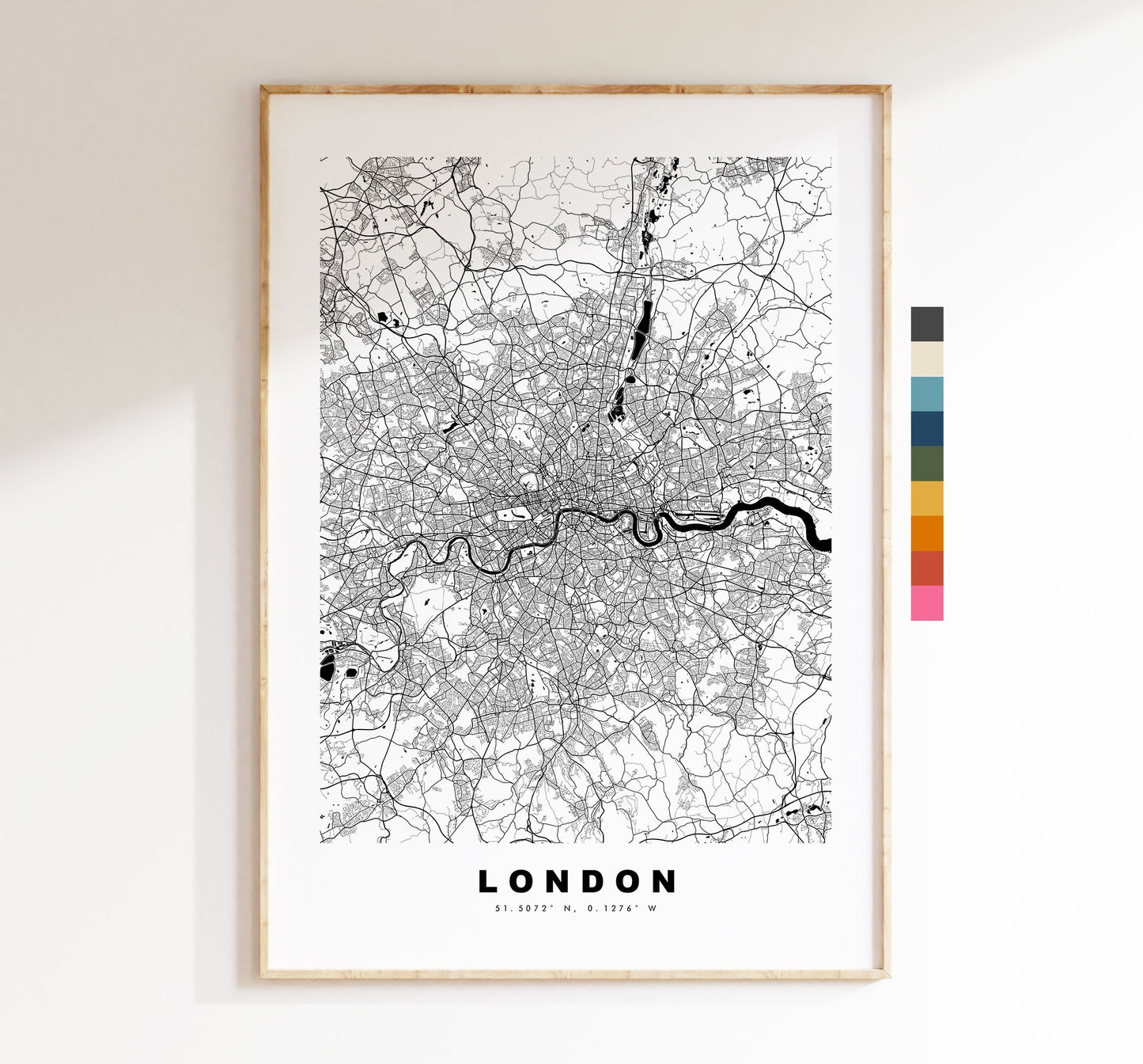 London Map Print - Minimalist City Map Poster - Map Art - UK - London Print - London Poster - Different Colours Available