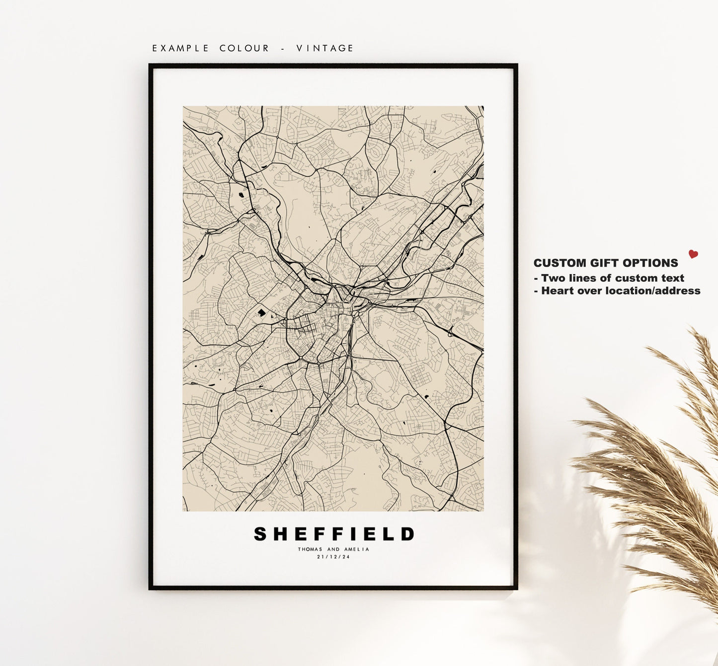 Sheffield Map Print - Minimalist City Map Poster - Map Art - UK - Sheffield Print - Sheffield Poster - Different Colours Available