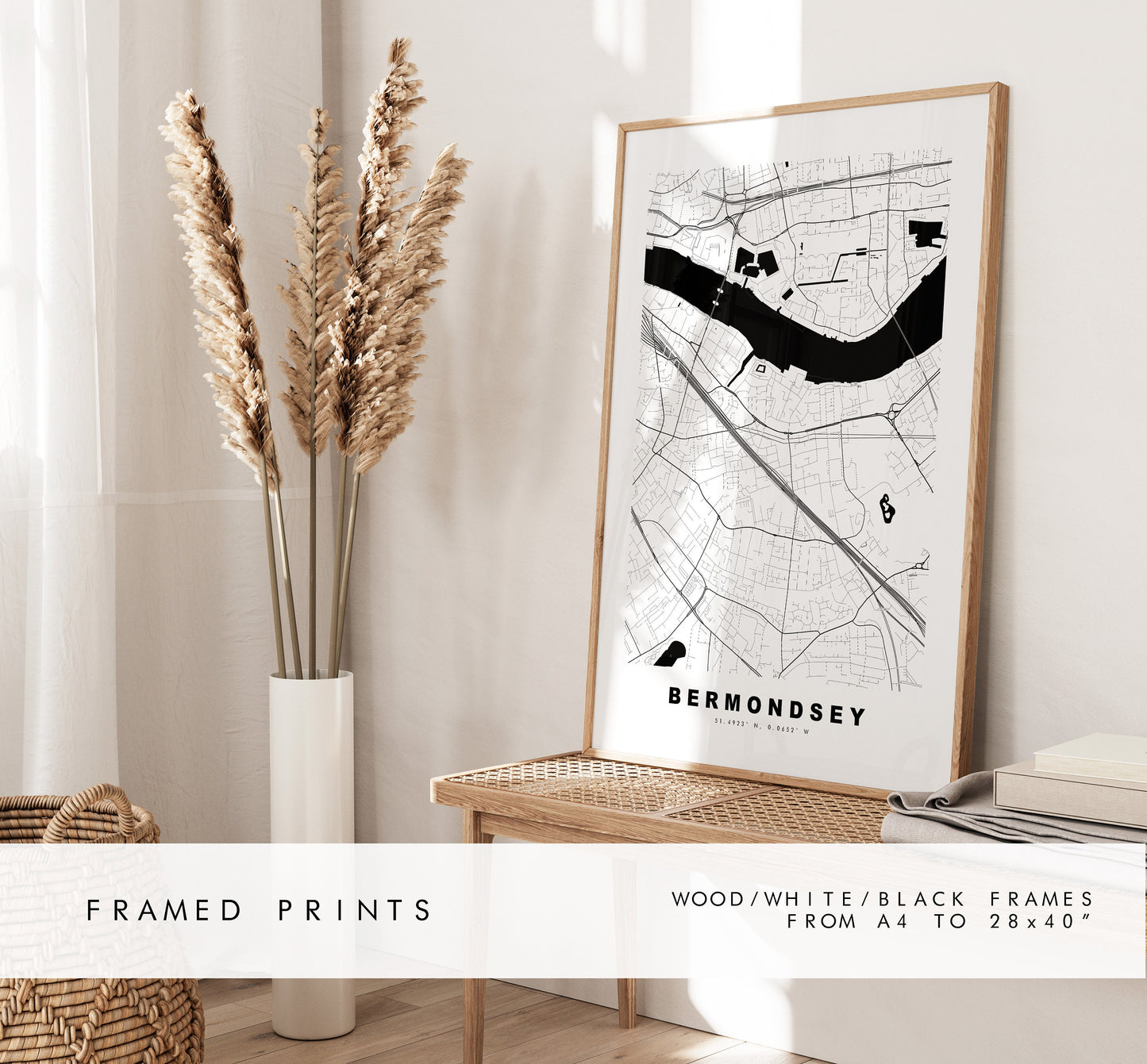 Bermondsey Map Print - Minimalist City Map Poster - Map Wall Art - UK - Bermondsey Print - Bermondsey Poster - Different Colours Available