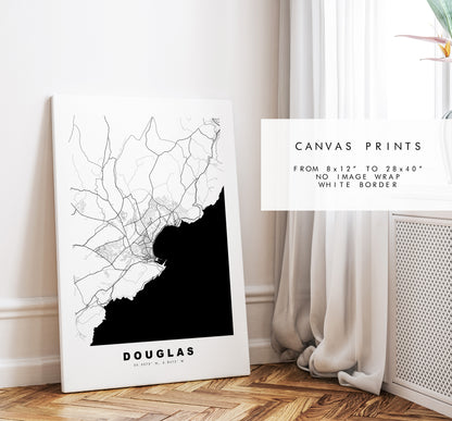 Douglas Map Print - Minimalist City Map Poster - Map Wall Art - Jersey - Douglas Print - Douglas Poster - Different Colours Available