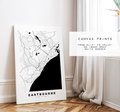 Eastbourne Map Print - Minimalist City Map Poster - Map Wall Art - UK - Eastbourne Print - Eastbourne Poster - Different Colours Available