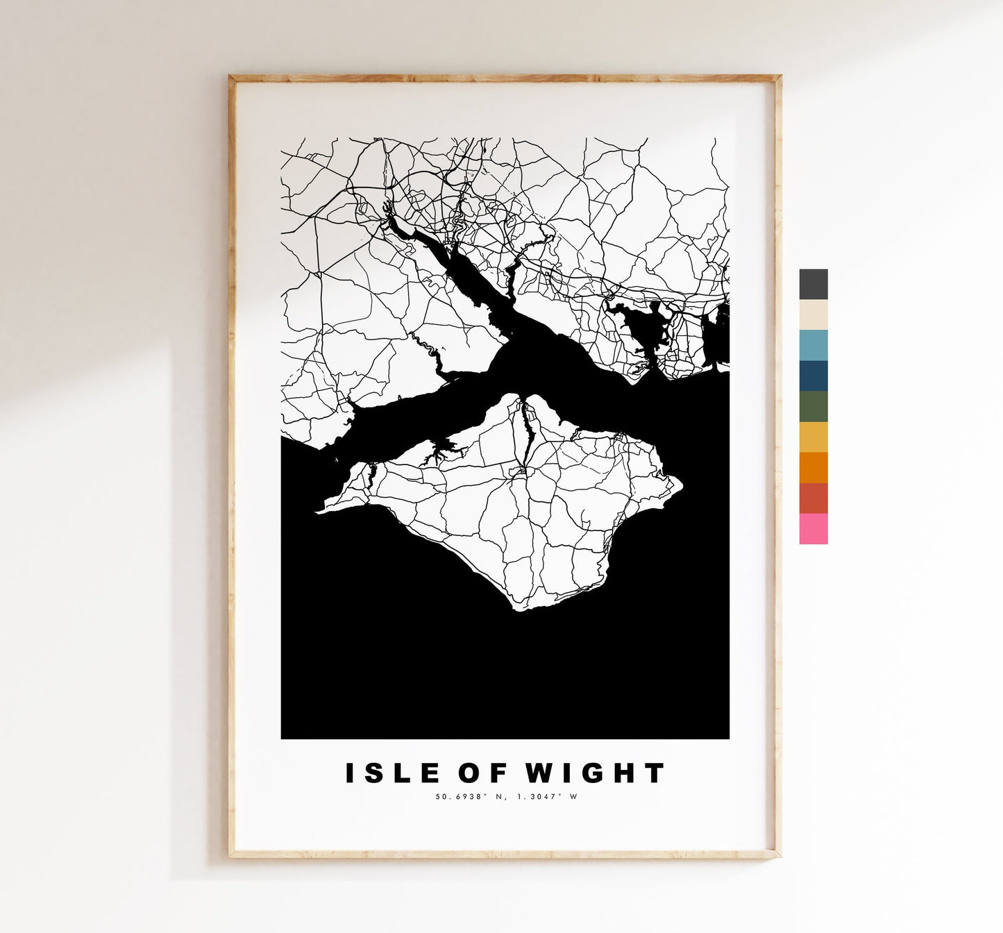 Isle of Wight Map Print - Minimalist City Map Poster - Map - UK - Isle of Wight Print - Isle of Wight Poster - Different Colours Available