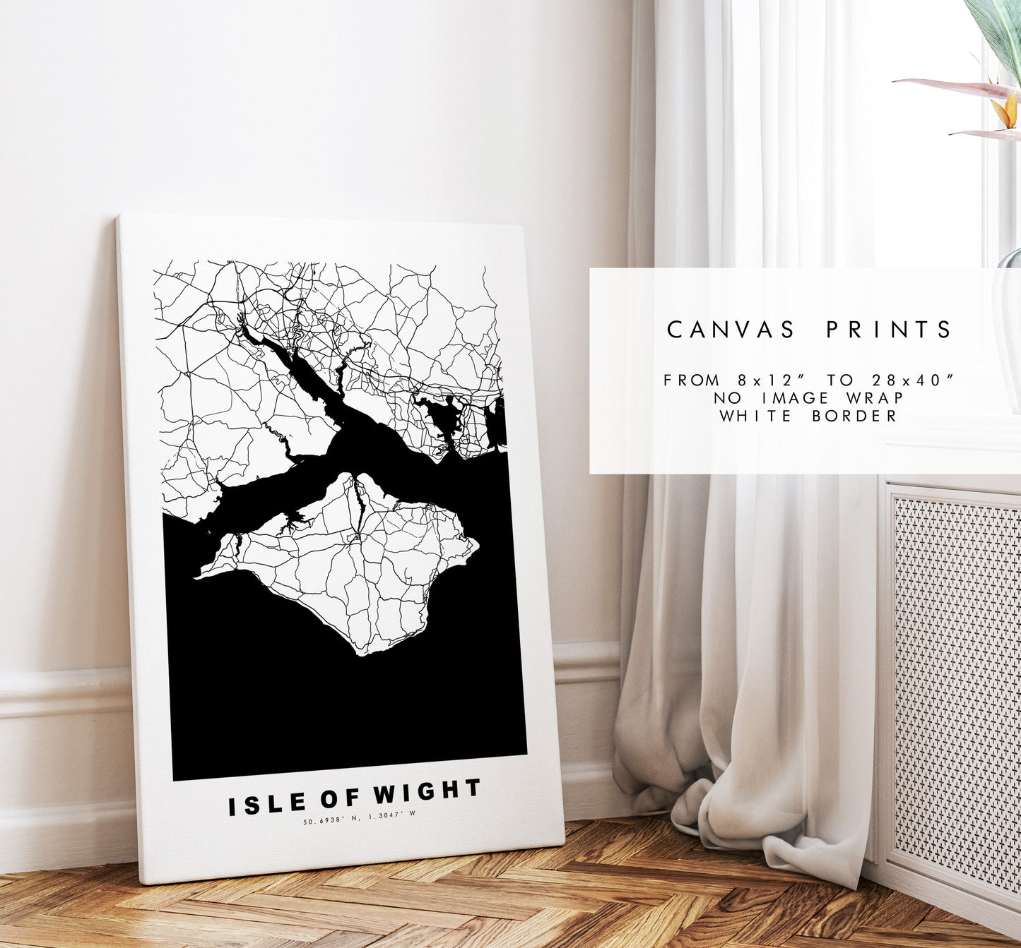 Isle of Wight Map Print - Minimalist City Map Poster - Map - UK - Isle of Wight Print - Isle of Wight Poster - Different Colours Available