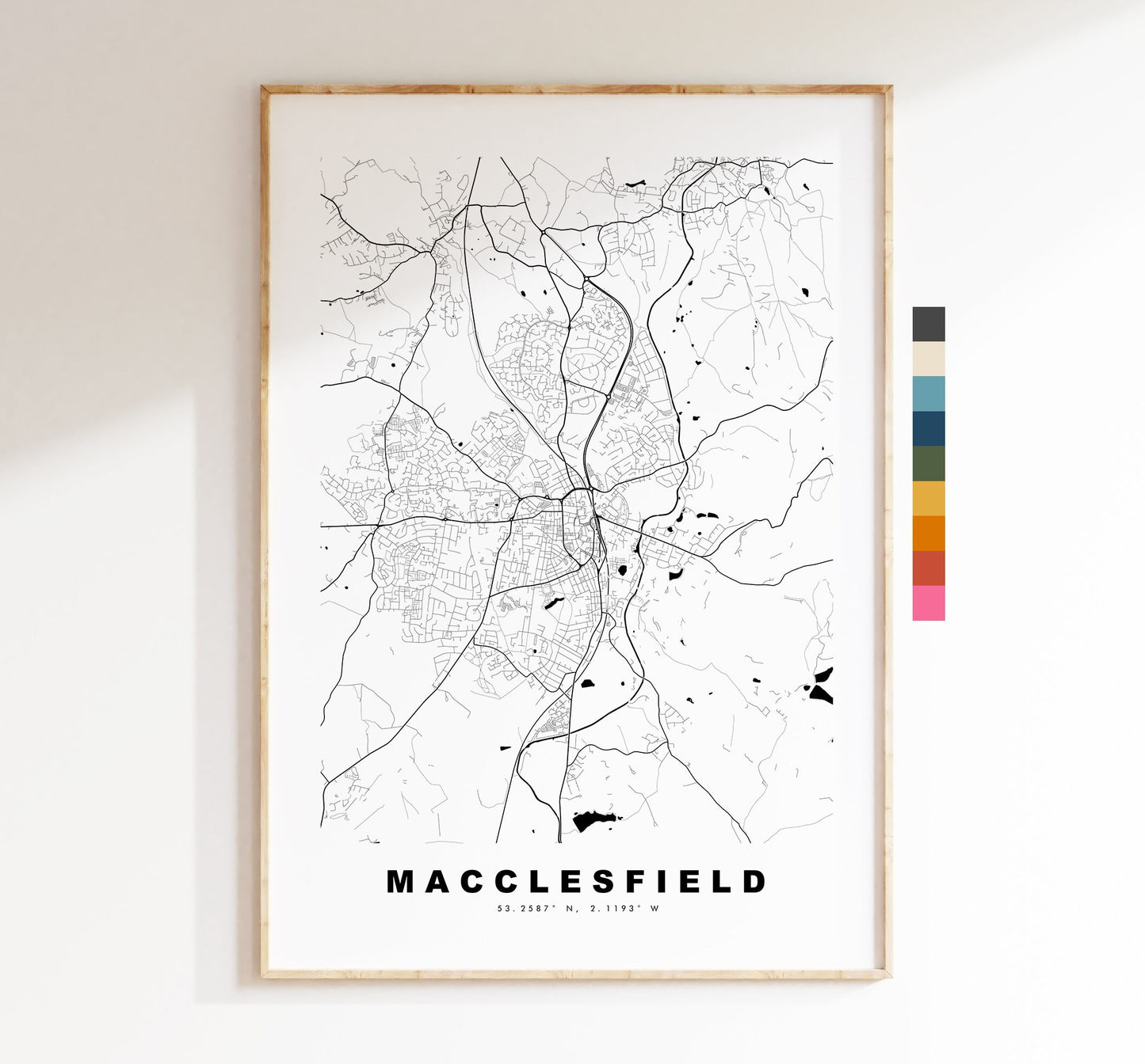 Macclesfield Map Print - Minimalist City Map Poster - Map Art - UK - Macclesfield Print - Macclesfield Poster - Different Colours Available