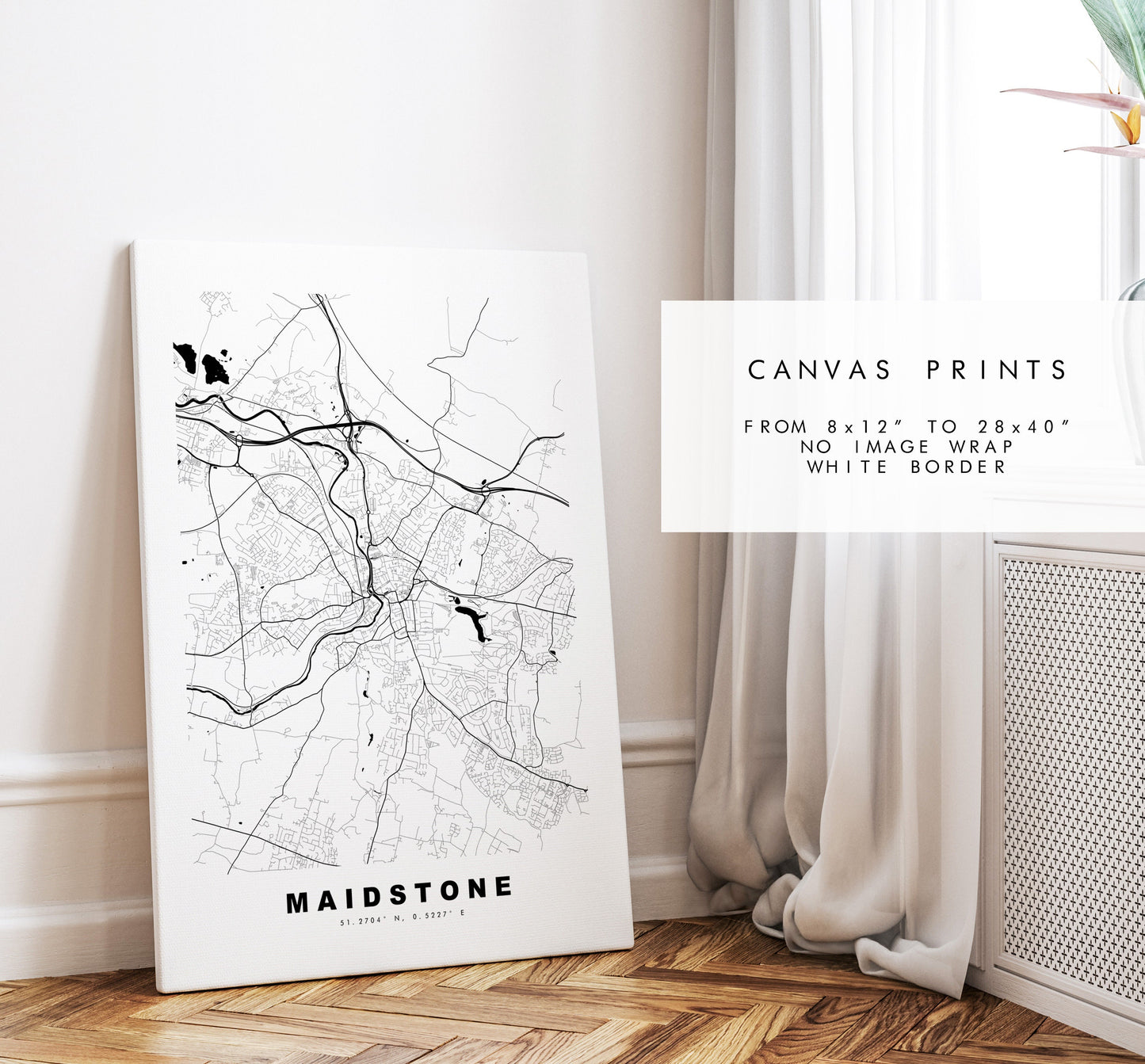 Maidstone Map Print - Minimalist City Map Poster - Map Wall Art - UK - Maidstone Print - Maidstone Poster - Different Colours Available