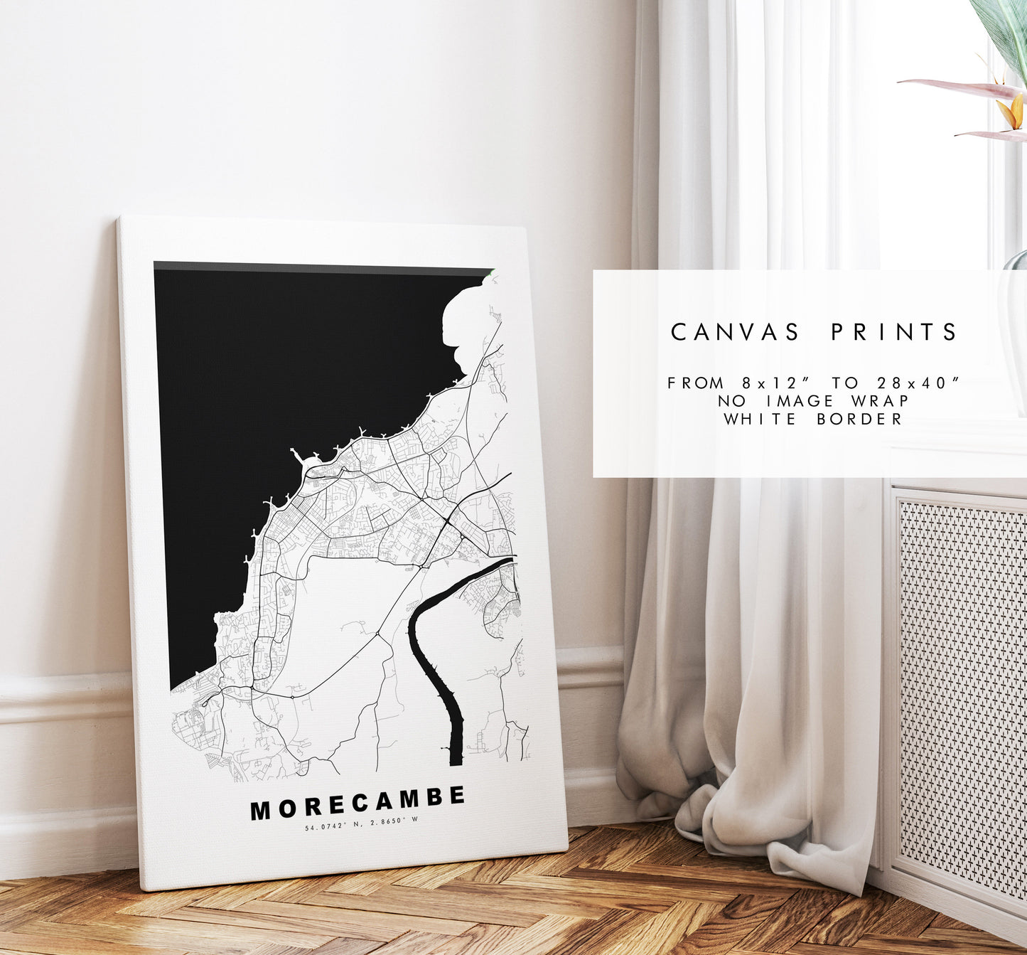 Morecambe Map Print - Minimalist City Map Poster - Map Wall Art - UK - Morecambe Print - Morecambe Poster - Different Colours Available