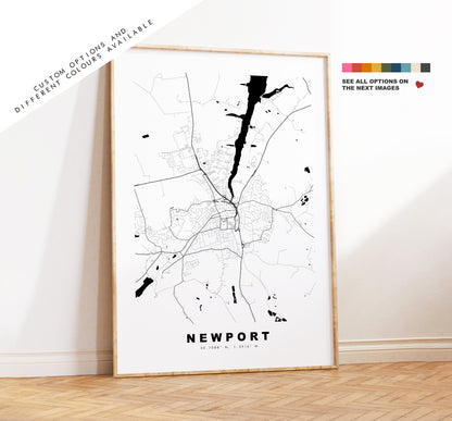 Newport Isle of Wight Map Print - Minimalist City Map Poster - Map Art - UK - Newport Print - Newport Poster - Different Colours Available