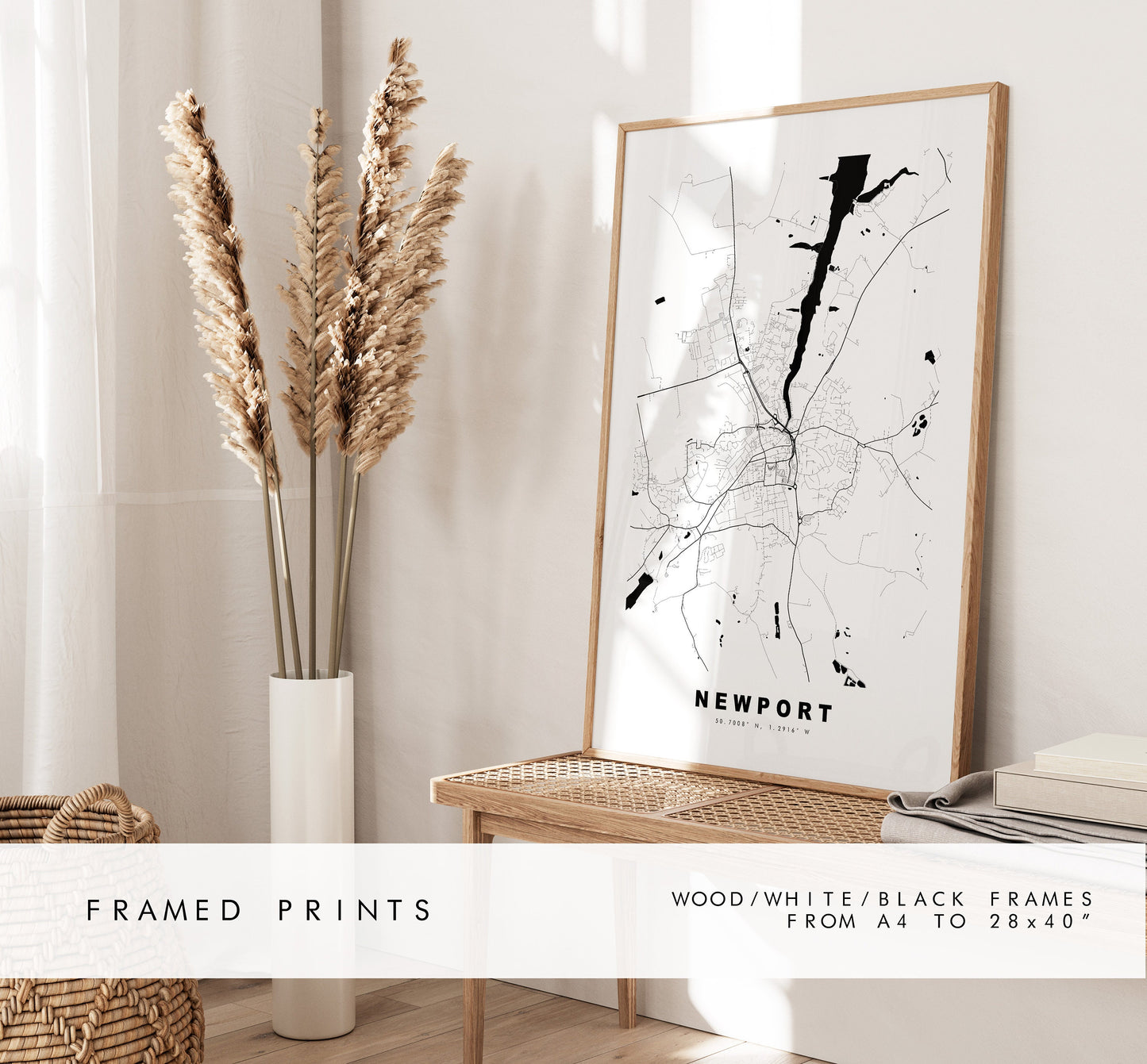 Newport Isle of Wight Map Print - Minimalist City Map Poster - Map Art - UK - Newport Print - Newport Poster - Different Colours Available