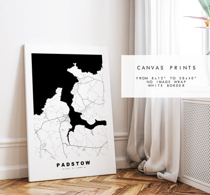 Padstow Map Print - Minimalist City Map Poster - Map Wall Art - UK - Padstow Print - Padstow Poster - Different Colours Available