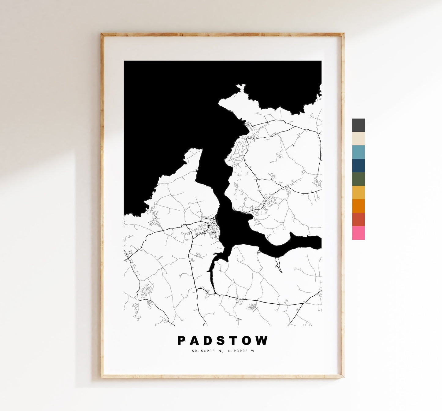 Padstow Map Print - Minimalist City Map Poster - Map Wall Art - UK - Padstow Print - Padstow Poster - Different Colours Available