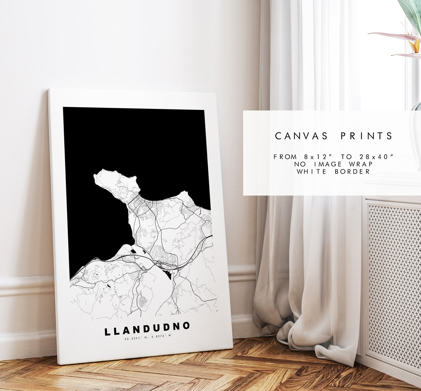 Llandudno Map Print - Minimalist City Map Poster - Map Art - Wales - Llandudno Print - Llandudno Poster - Different Colours Available