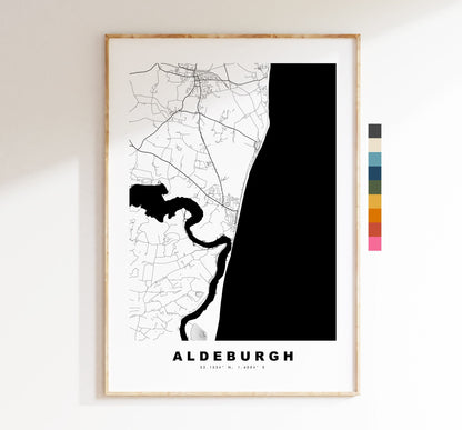 Aldeburgh Map Print - Minimalist City Map Poster - Map Art - Suffolk - Aldeburgh Print - Aldeburgh Poster - Different Colours Available