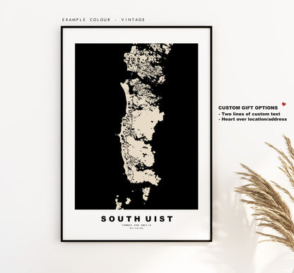 South Uist Map Print - Minimalist Map Poster - Map Wall Art - Scotland - South Uist Print - South Uist Poster - Different Colours Available