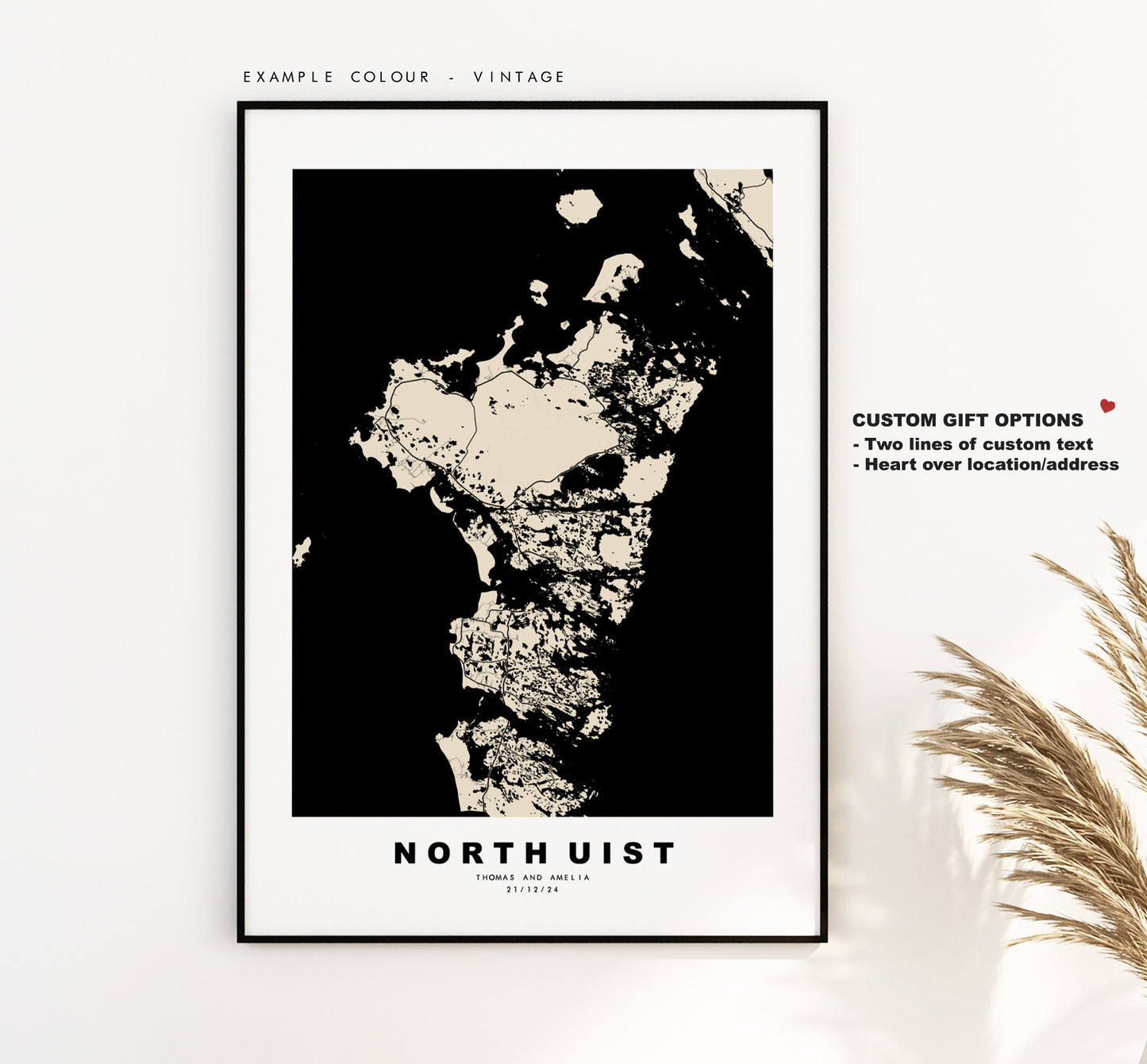 North Uist Map Print - Minimalist Map Poster - Map Wall Art - Scotland - North Uist Print - North Uist Poster - Different Colours Available