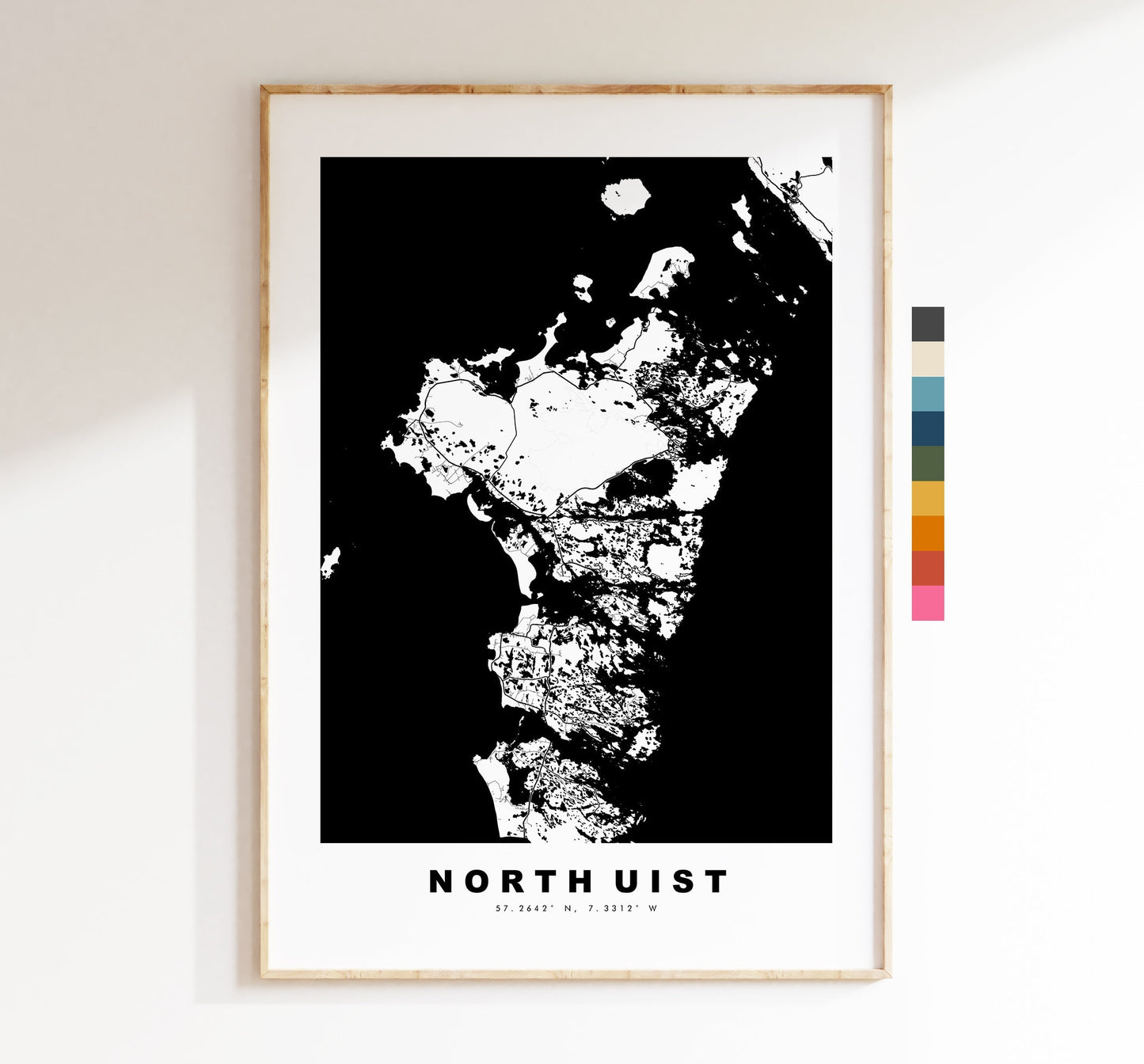 North Uist Map Print - Minimalist Map Poster - Map Wall Art - Scotland - North Uist Print - North Uist Poster - Different Colours Available