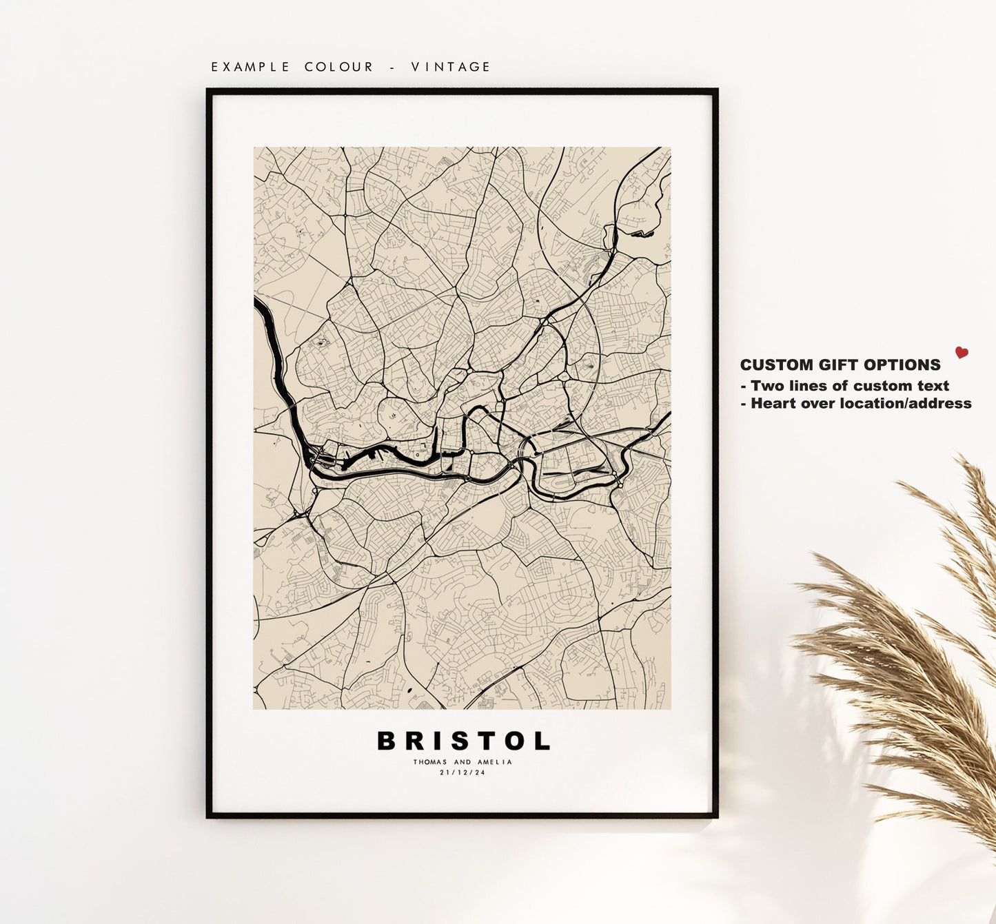 Bristol Map Print - Minimalist City Map Poster - Map Art - UK - Bristol Print - Bristol Poster - Different Colours Available