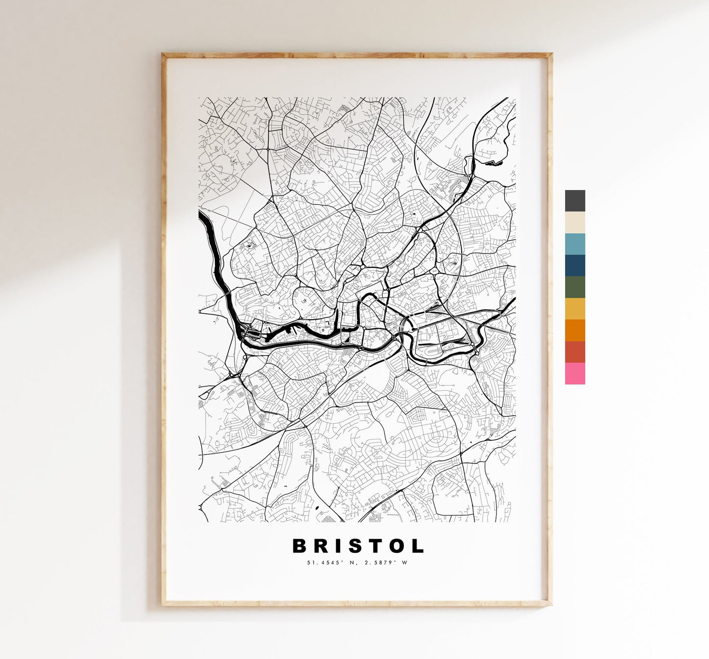 Bristol Map Print - Minimalist City Map Poster - Map Art - UK - Bristol Print - Bristol Poster - Different Colours Available